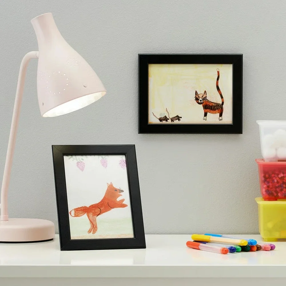 IKEA FISKBO Picture Frame Set of 4 Black 5x7 Photo Art Display Wall Table Top